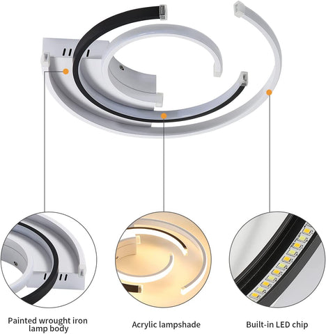 Dimmable Plafonnier LED avec Télécommande 36W Plafonnier LED Moderne 41cm Chambre à Coucher Plafonniers pour Maison Bureau Chambre Salon Cuisine Balcon Couloir, 3000-6000K