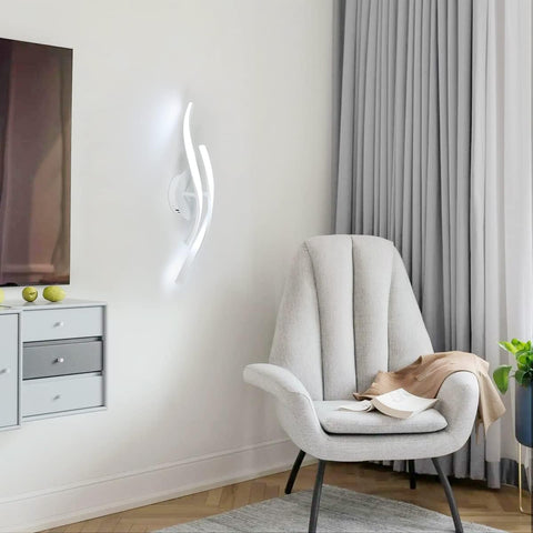 Plafonnier LED Design moderne Blanc Froid 6000K Forme de Vague Lampe de Plafond Pour salon chambre à coucher salle à manger bureau Blanc