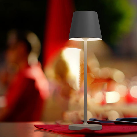 Lampe à poser Portable rechargeable Moderne Lampe de chevet Blanc Chaud 3000K Pour salle à manger Chambre à coucher Camping Balcon Extérieur Gris