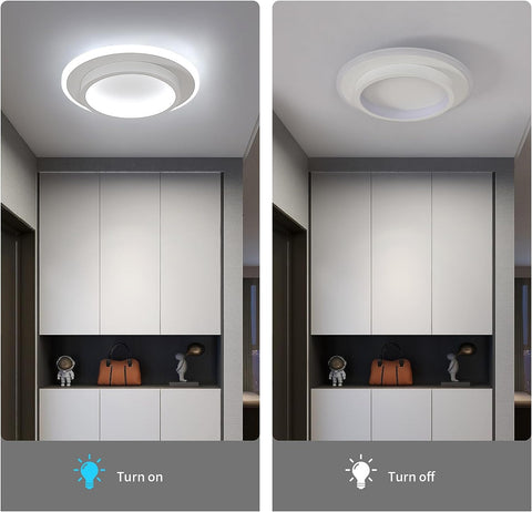 Plafonnier LED 21W Design moderne Rond Lampe de Plafond Blanc Froid 6000K Pour salon chambre à coucher salle à manger bureau Blanc