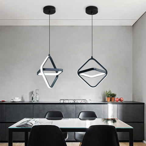 Lampe à suspension LED moderne pour lit 1 place 32 W à intensité variable pour chambre à coucher et salon