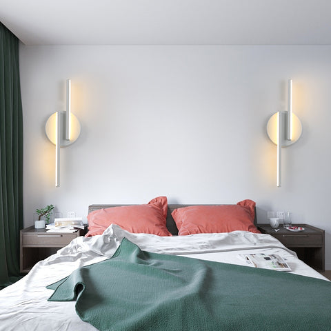 Applique Murale LED Intérieur Lampe Murale Moderne, Appliques Aluminium Pour Salon Couloir Salle De Bain Escalier Veilleuse (Blanc) 3000K Lumière Chaude