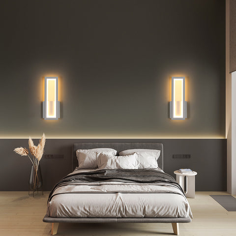 Applique Murale LED Intérieur, 16W Simple Square Lampe Murale LED, Moderne Décoration Eclairage LED Luminaire Mural Murale pour Salon, Chambre, lumière Chaud 3000K Blanc couleur