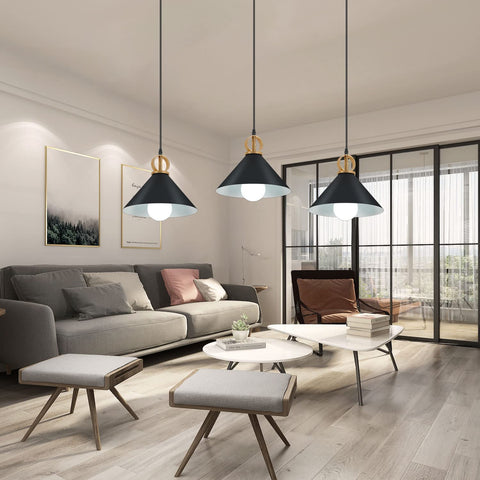 Lustre Industriel, Lampe à Suspension Rétro en Métal Noir E27 Lampe Suspension Industrielle, Lustre LED Moderne Simple Suspension Luminaire Créatif Antique pour Cuisine Salon Chambre