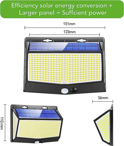 2 pièces Applique solaire Extérieur Détecteur de Mouvement Lampe murale LED Pour Cour Jardin Couloir Terrasse Proche Mur Pathway Patio Villa
