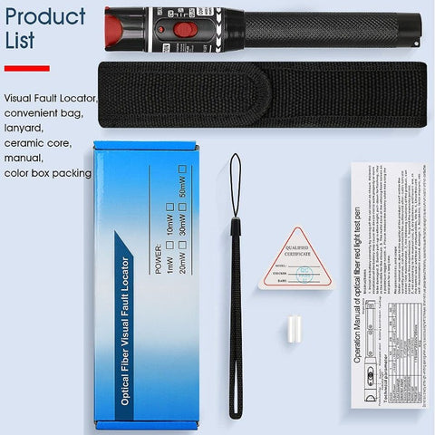 50mW Stylo Optique Fibre Localisateur visuel de défauts Fibre Optique Cable Testeur mètre pour CATV 30-50 km