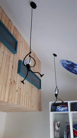 Lustre Suspension Salon E27 Fer Gens Lustre Chambre Enfant, Créatif Dessin Animé Lustre Salon