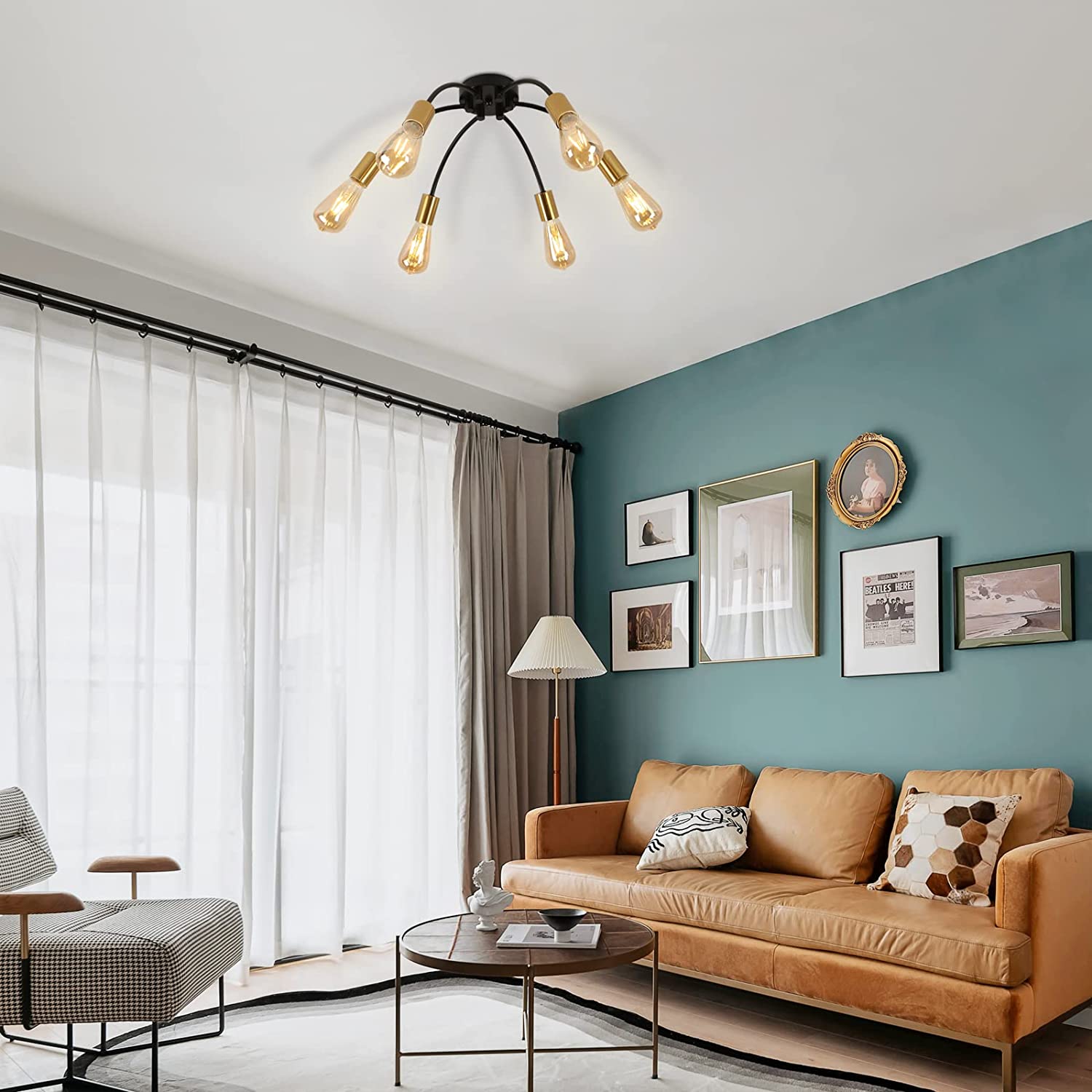 Luminaire Plafonnier industrielle, Lustre Moderne Métal Noir, Lampe Suspension Vintage