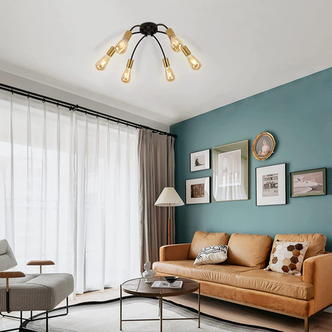 Luminaire Plafonnier industrielle, Lustre Moderne Métal Noir, Lampe Suspension Vintage