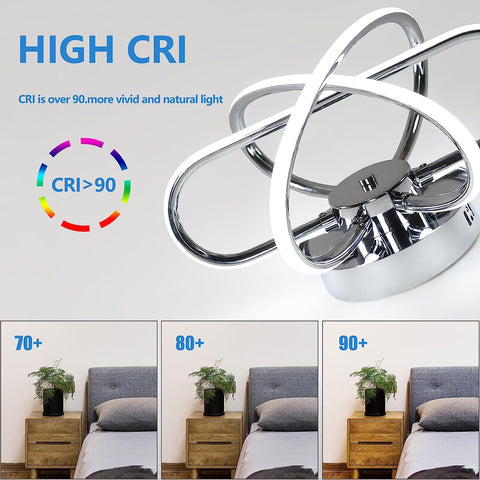 Plafonnier LED Design moderne 6000K Forme de fleur créative Lampe de Plafond Pour salon chambre à coucher salle à manger bureau Blanc