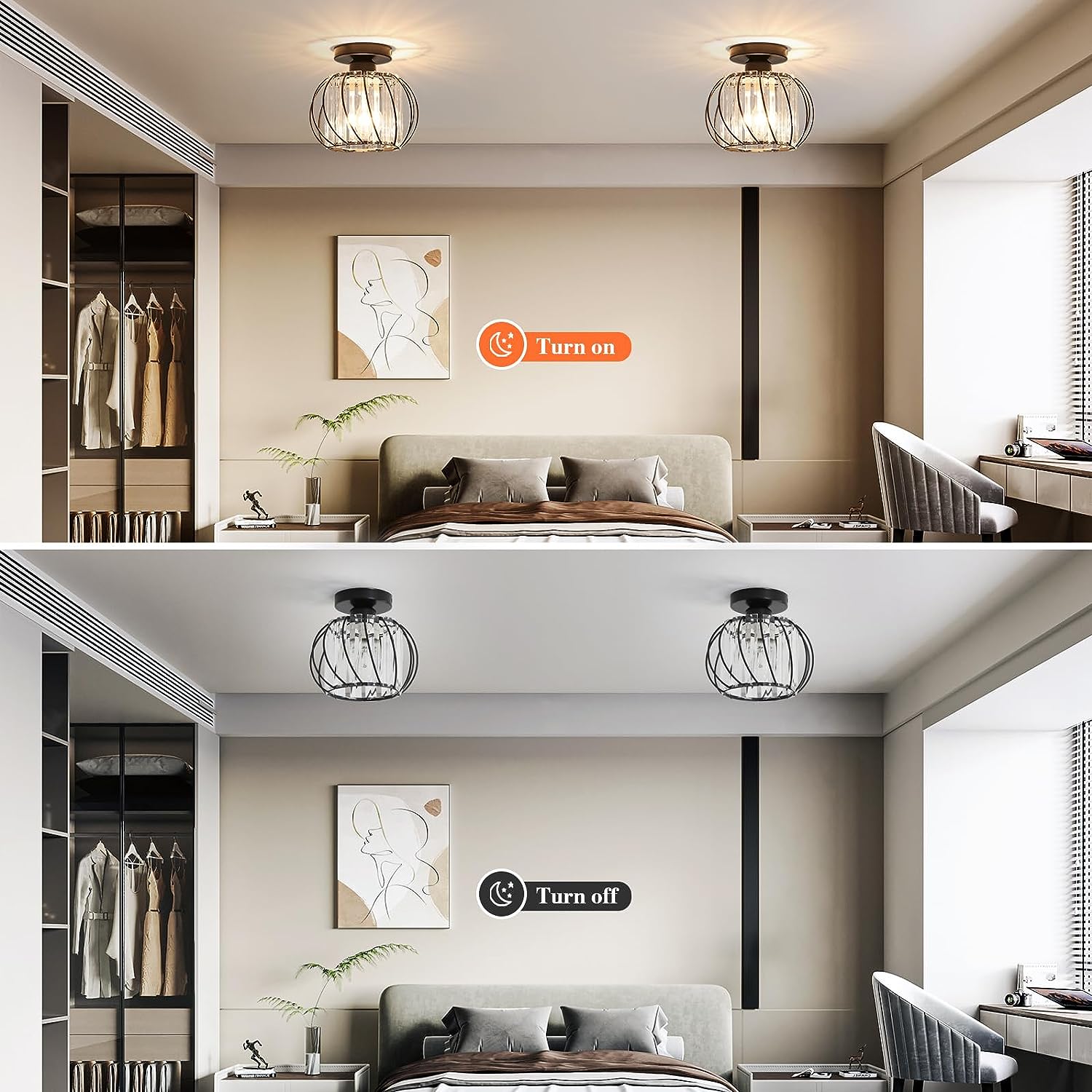 Diagramme de l'effet lumineux du plafonnier