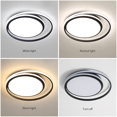 48 W Plafonnier LED Dimmable avec Télécommande, Plafonnier LED Moderne Luminaire Intérieur, Plafonnier Rond LED pour Salle de Bain Chambre, Cuisine, Salon, Salle à Manger, Bureau