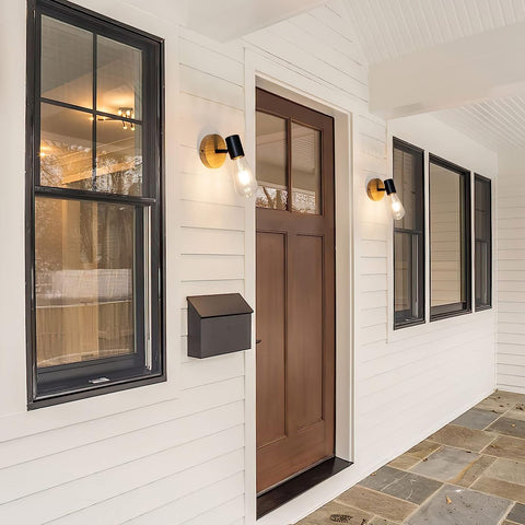 2 pièces Applique Murale Intérieur Bois Vintage Lampe murale Pour chambre à coucher, salon, couloir, entrée E27 Base