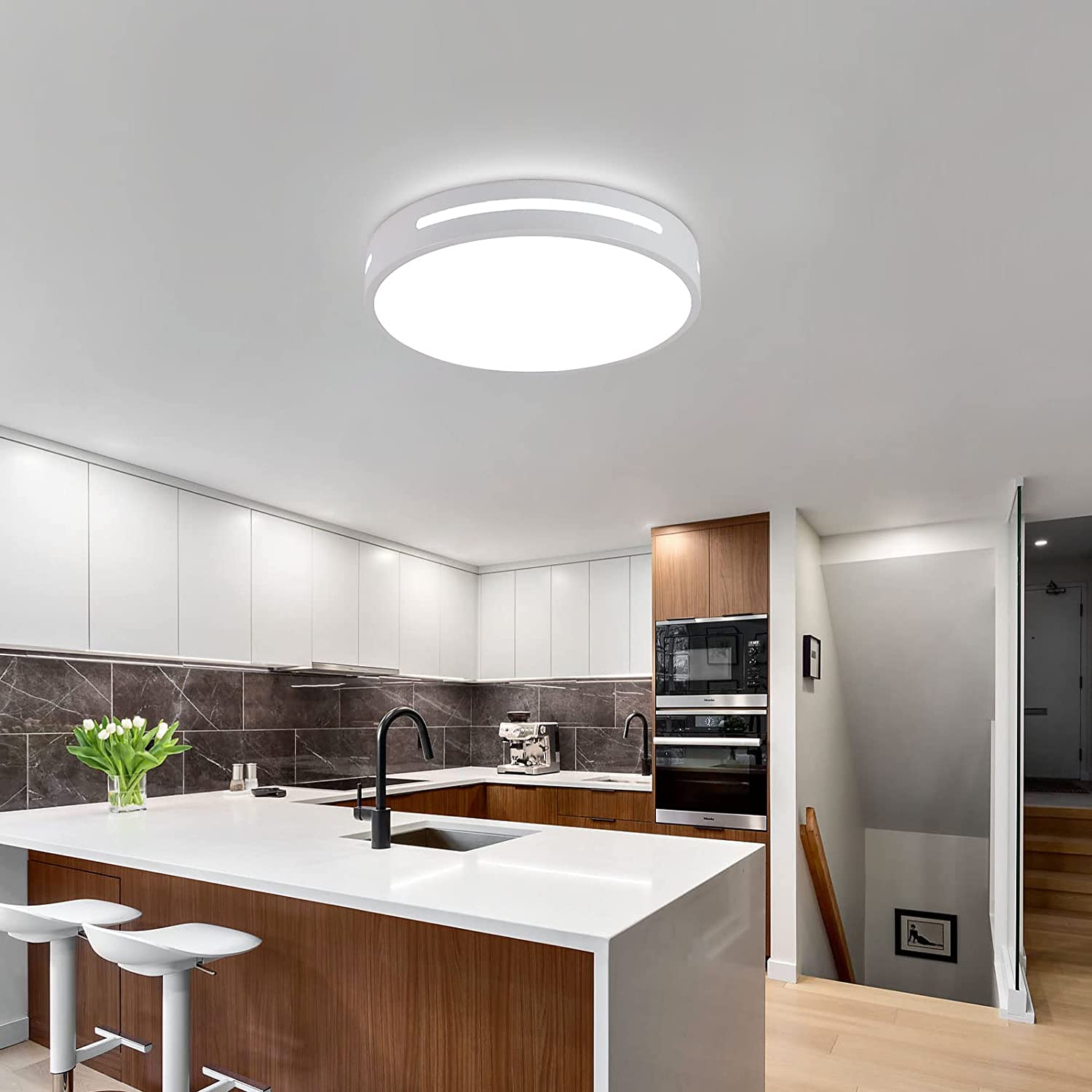 Plafonniers LED, Lampe de plafond Moderne Simple, Diamètre 30 cm Blanc 6500K