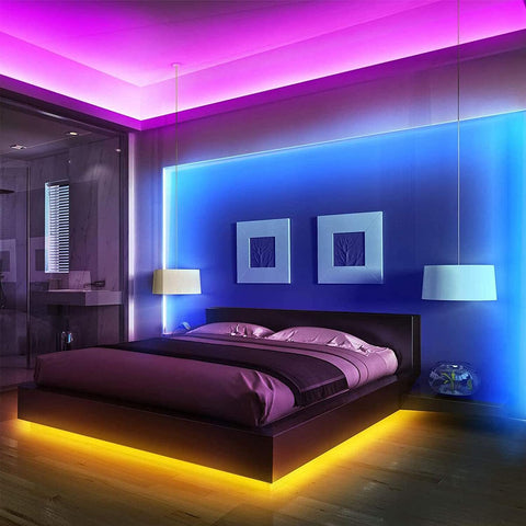 Ruban LED WiFi 10M Bande LED APP, LED chambre Synchronisation avec la Musique, Lumière LED multicolore avec télécommande pour Chambre, Cuisine, TV, Fête