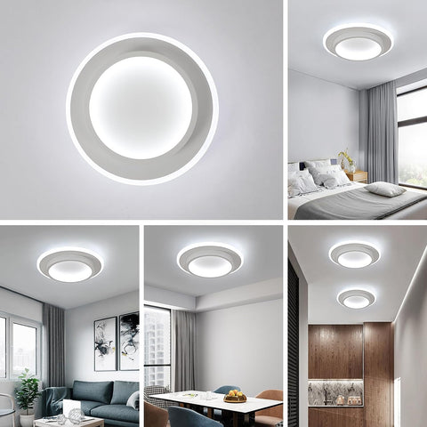 Plafonnier LED 21W Design moderne Rond Lampe de Plafond Blanc Froid 6000K Pour salon chambre à coucher salle à manger bureau Blanc