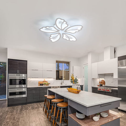 Plafonniers à LED, Lampe de Plafond moderne 36W, lumière blanche froide 3500LM 6000K pour salon, chambre et couloir (5 plafonniers en acrylique)