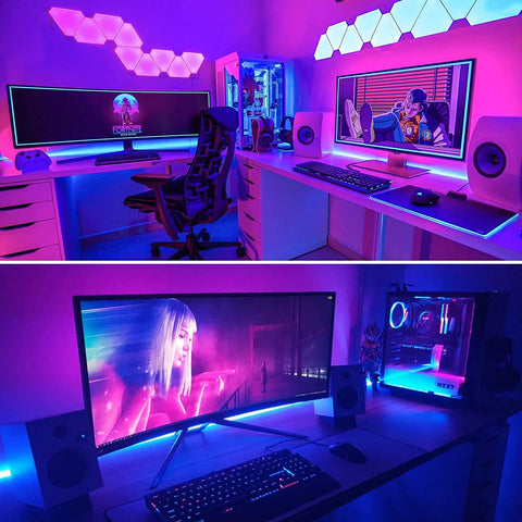 Ruban LED 5M, LED chambre RGB Lumineuse Flexible, Bande LED Lumière LED multicolore avec Télécommande pour Chambre, Cuisine, TV, Fête