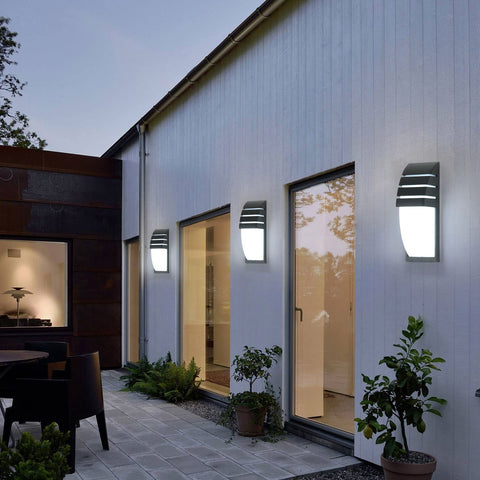 Applique Murale Interieur/Exterieur, Noir 12W 6000K Blanc Froid Appliques Murales LED, IP65 Imperméable Lampe Murale Exterieur