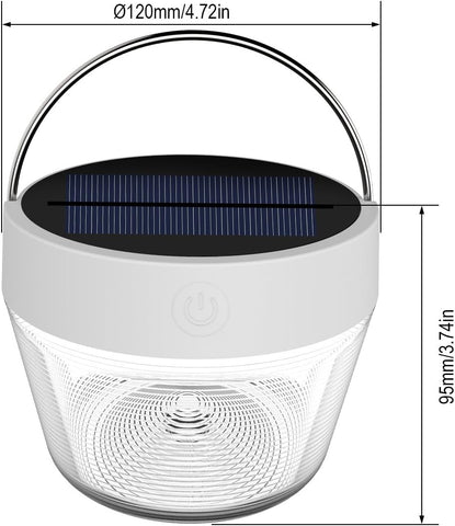 Lanterne rechargeable USB - Dimmable et RVB Portable LED Lanterne solaire de camping Lampe de poche de sécurité Lampe de recherche étanche pour la randonnée, la pêche, les pannes de courant (Blanc)