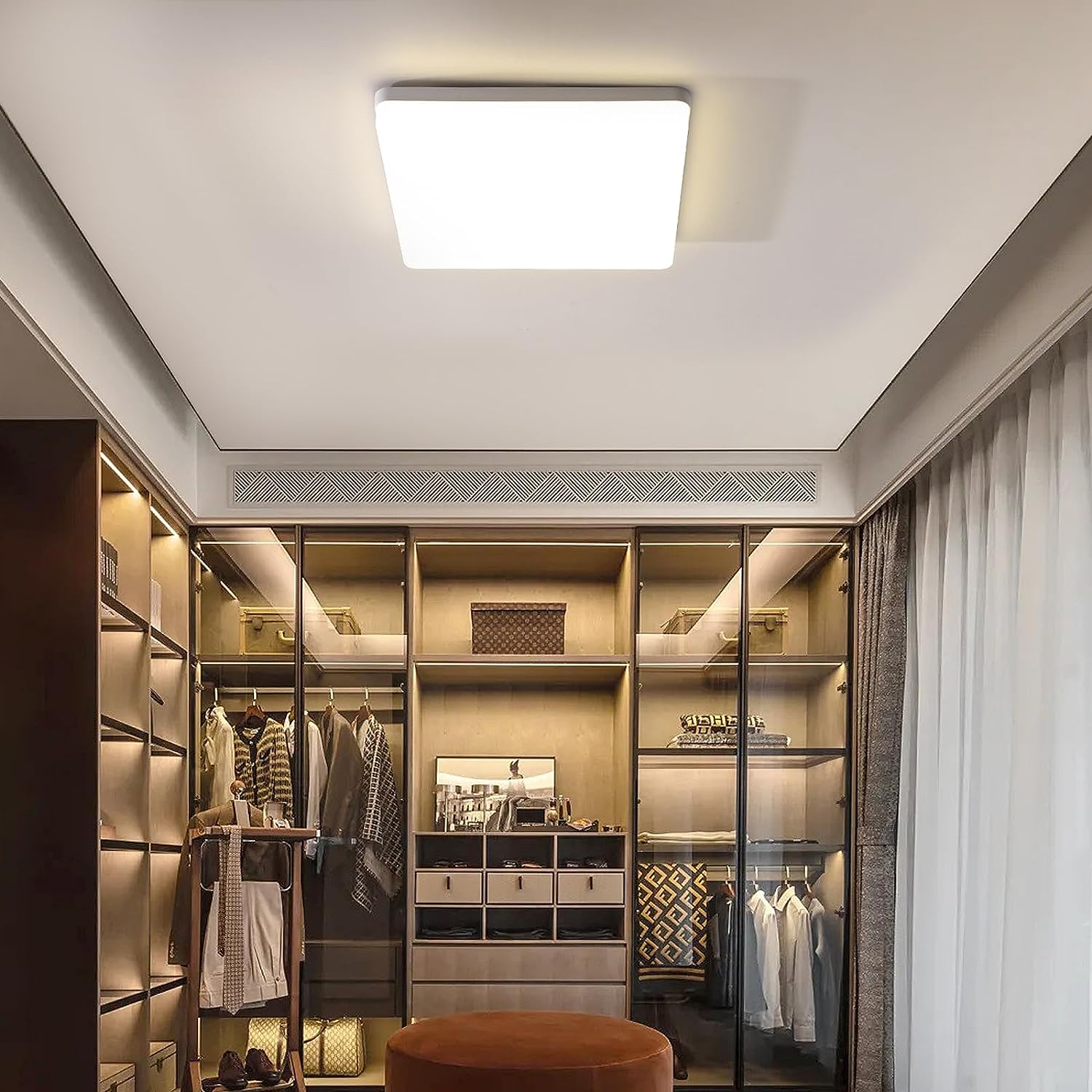 Plafonnier LED Carré, Lampe de Plafond LED, IP44 Plafonnier LED