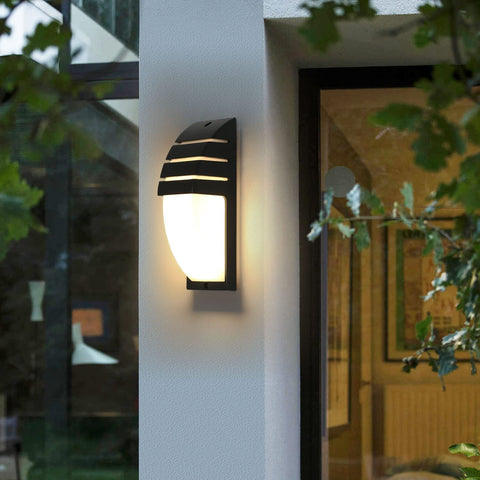 Applique Murale Interieur/Exterieur,12W Noir Applique Murale LED Blanc Chaud 3000K, Murale LED