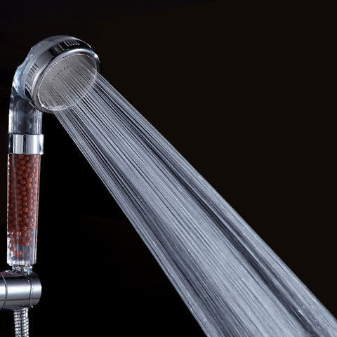 Pomme de douche led 3 couleurs tête de douche température douchette spa Chrome ABS pour accessoires de salle de bains