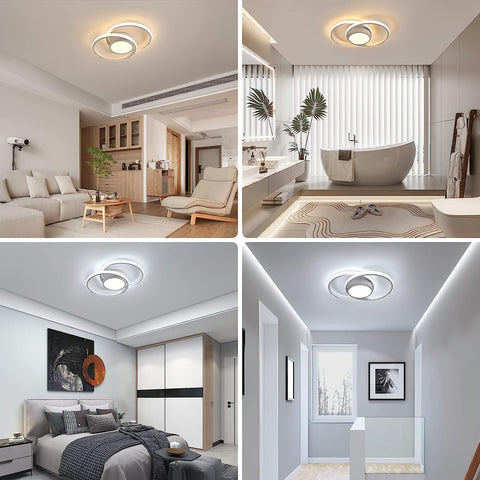 Plafonnier Led Dimmable Moderne Rond Lampe de Plafond Pour salon chambre à coucher salle à manger bureau Blanc 3000K-6000K