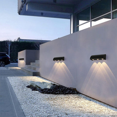 Applique Murale Extérieure Lampe murale LED Blanc Chaud 3000K étanche IP65 Pour Entrée Couloir Cour Jardin Terrasse Balcon Garage Noir