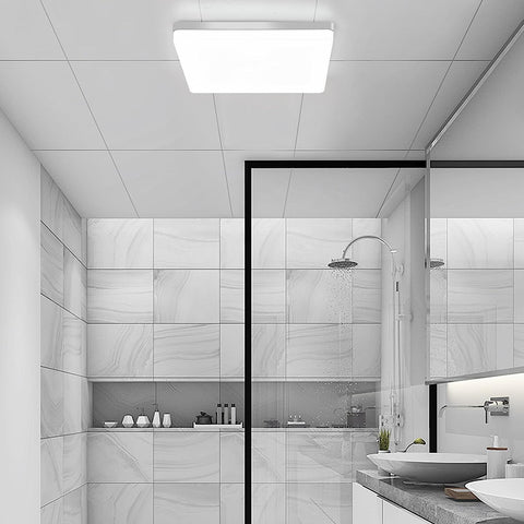 Plafonnier LED Carré, Lampe de Plafond LED, IP44 Plafonnier LED, Luminaire Plafonnier Applicable à Salle De Bain, Salon, Cuisine, Chambre, Couloir, Balcon 48W 6500K （30x30CM）