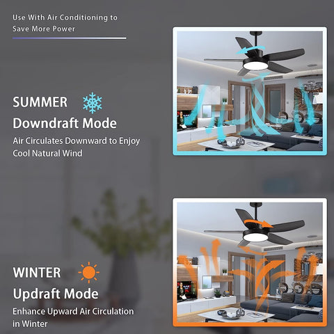 Ventilateur de plafond Dimmable avec Télécommande Moderne Suspension Pour salon chambre à coucher salle à manger bureau