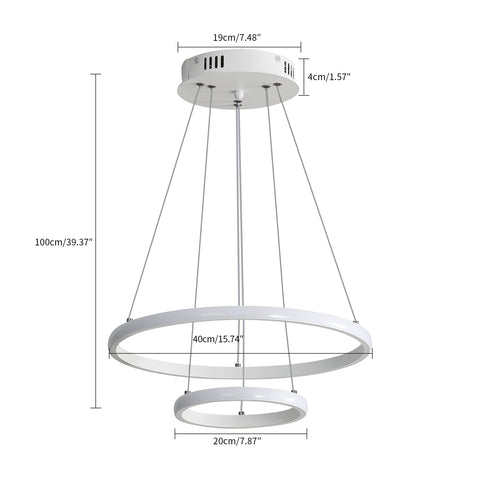 Tableau des tailles de lustre