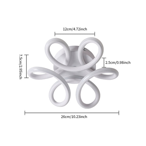 Plafonnier LED, 22W Lampe de Lustre, Design Courbé Moderne Luminaire Plafonnier pour Couloir Balcon Salon Cuisine Salle de Bain Chambre, Diamètre 26cm 6000K Blanc Froid