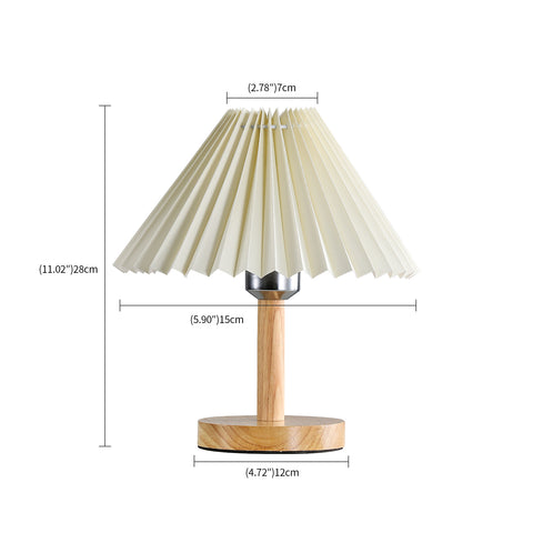 Lampe de bureau, Lampe de table plissée en bois E27, Mini lumière d'ambiance créative pour chambre à coucher