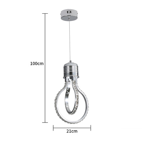 Lustre Moderne,Plafonnier Cristal LED 21w 3000k,Suspension Luminaire en Aluminium pour Chambre Cuisine Salle à Manger Bar Comptoir Couloir Hall d'Exposition,Réglable en Hauteur