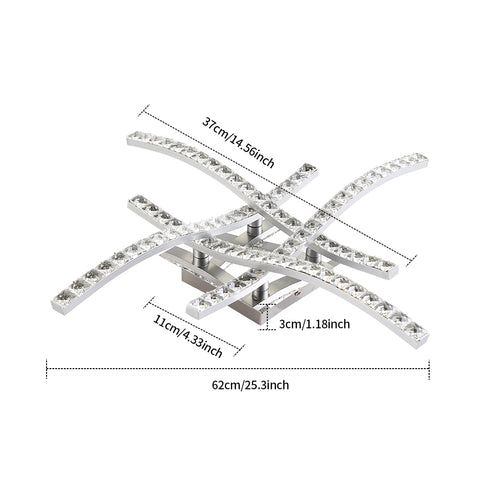 Plafonnier en cristal moderne lampe de plafond en forme de vague LED nordique salon chambre salle à manger Restaurant hôtel décor à la maison