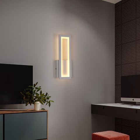 Applique Murale LED Intérieur, 16W Simple Square Lampe Murale LED, Moderne Décoration Eclairage LED Luminaire Mural Murale pour Salon, Chambre, lumière Chaud 3000K Blanc couleur