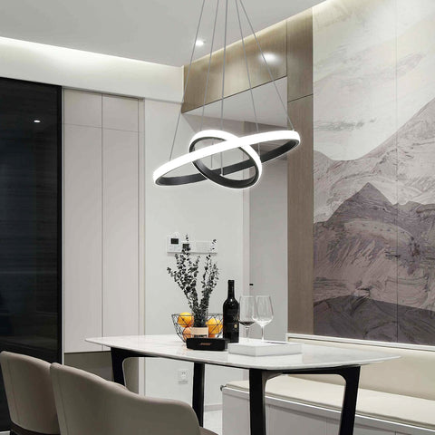 LED Lustre circulaire moderne, Lampe de Suspension réglable