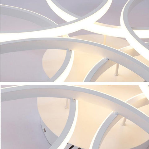 Plafonnier LED Design moderne Forme de fleur créative Lampe de Plafond Pour salon chambre à coucher salle à manger bureau Lumière Blanche Chaude 3000K