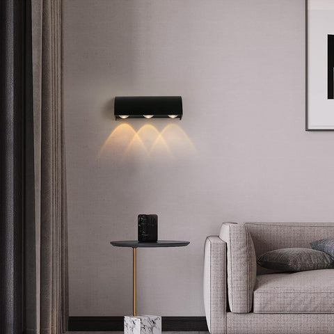 Applique Murale Extérieure Lampe murale LED Blanc Chaud 3000K étanche IP65 Pour Entrée Couloir Cour Jardin Terrasse Balcon Garage Noir