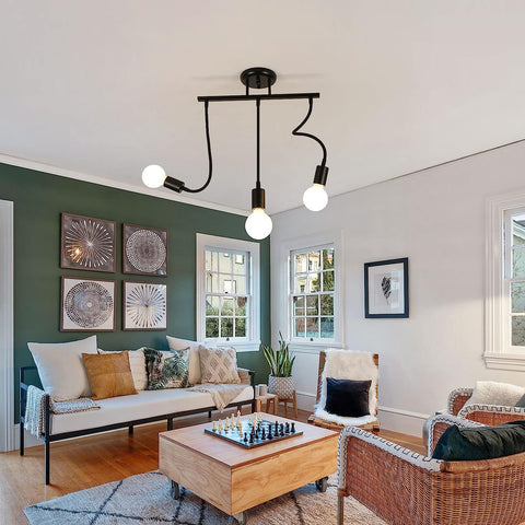 Plafonnier Vintage E27 Base 3 Lampe Lampe de Plafond