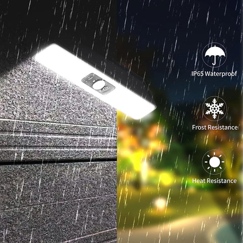 Applique solaire Extérieur Détecteur de Mouvement Lampe murale LED Blanc Froid 6000K Pour Cour Jardin Couloir Terrasse Proche Mur Pathway Patio Villa