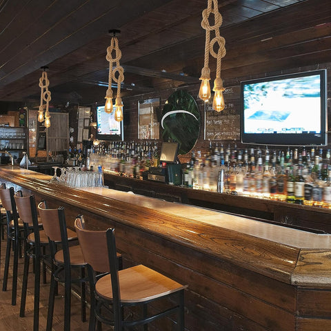 Suspension Industriel et Vintage 2 douilles Lustre E27 Base Pour salon chambre à coucher salle à manger bureau Bar Café (Ampoule non incluse)