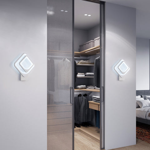 Applique Murale Intérieure 32w, Lampe Murale LED Blanc, Carré Rotatif , pour Escaliers Intérieurs Salon Chambre