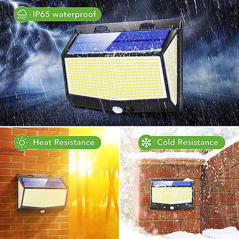 2 pièces Applique solaire Extérieur Détecteur de Mouvement Lampe murale LED Pour Cour Jardin Couloir Terrasse Proche Mur Pathway Patio Villa