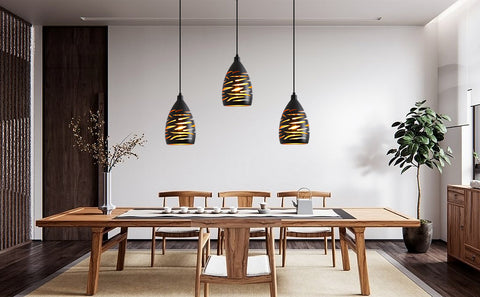 Moderne LED Suspension Luminaire, Lustre Industriel en Creux Sculpté, Lampe de Plafond en Métal Cage Pendentif Abat-Jour Noir E27 Lampe pour Salon Cuisine Couloir Restaurant Loft Café Bar