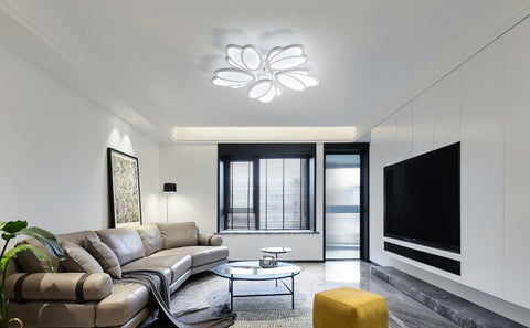 Plafonnier LED, Moderne Petal Lampe de Plafond LED, Suspension Luminaire Blanc 60W 5600LM, 6000K Lumière Blanche, Luminaire Plafonnier LED pour Salon Cuisine Chambre Salle à Manger, Ø63cm