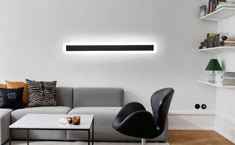 Appliques murales LED, Lampe Éclairage Mural moderne 22W 6000K, lampe à LED noire en aluminium 60CM, Lampe Murale décorative pour salon de chambre (lumière blanche froide)
