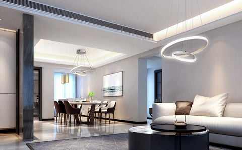 Suspension Luminaire LED, Lustre circulaire moderne, suspension blanc 4000K