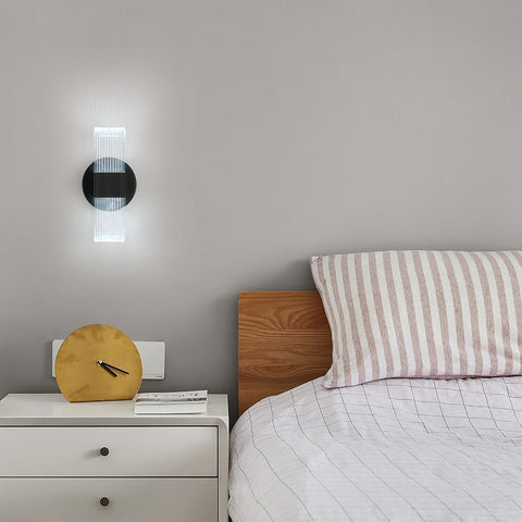 Applique Murale LED, Dimmable Lampe LED Murale Moderne, Noir Ovale 10W Acrylique Lampe Murale Interieur pour Chambre Chevet Couloir Salon Salle, 3000-6500K